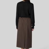 Straight Slit Brown Skirt