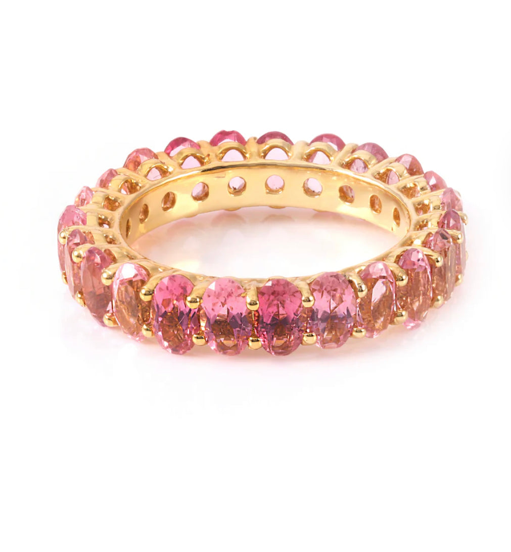 Pink tourmaline deals eternity band