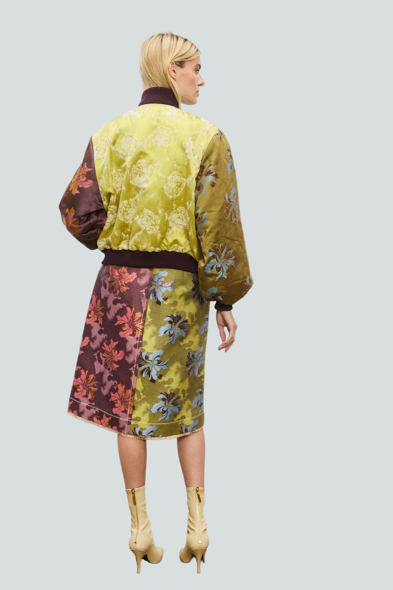 Adriana Floral Jacquard Bomber Jacket - Alemais
