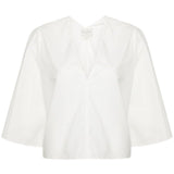 BCI Cotton Popline V Neck Top - Forte Forte