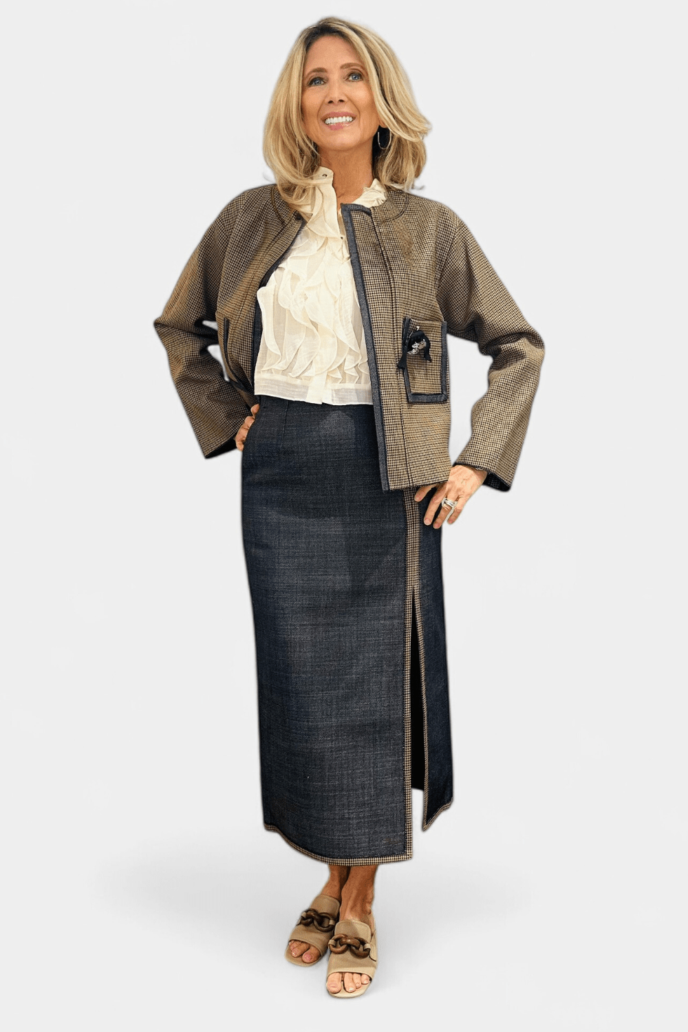 Bounded Denim Skirt - Odeeh
