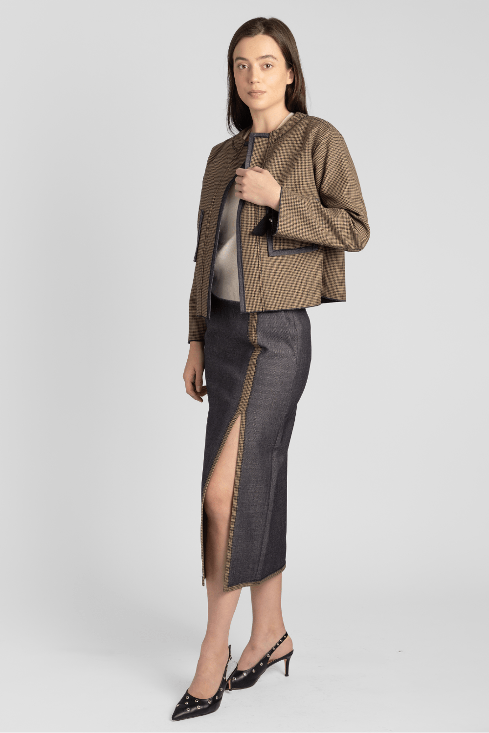 Bounded Denim Skirt - Odeeh