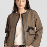 Bounded Plaid Denim Jacket - Odeeh