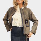 Bounded Plaid Denim Jacket - Odeeh