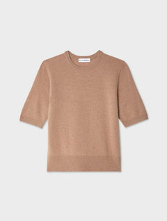 Cashmere Elbow Sleeve Tee - White + Warren