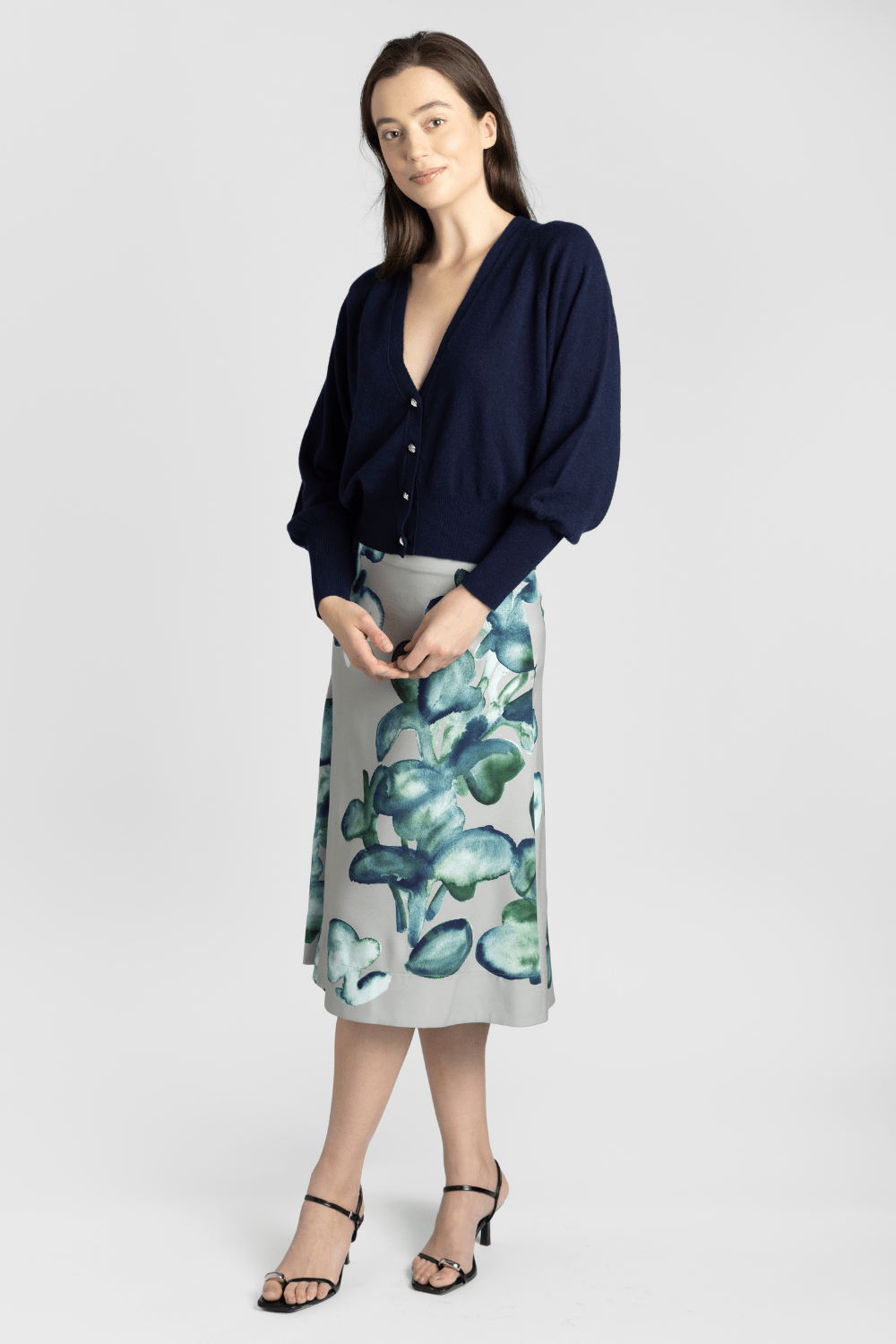 Cashmere Jeweled Button Cardigan - Odeeh