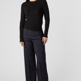 Cashmere Shrunken Crewneck Sweater - White + Warren