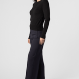 Cashmere Shrunken Crewneck Sweater - White + Warren