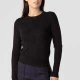 Cashmere Shrunken Crewneck Sweater - White + Warren