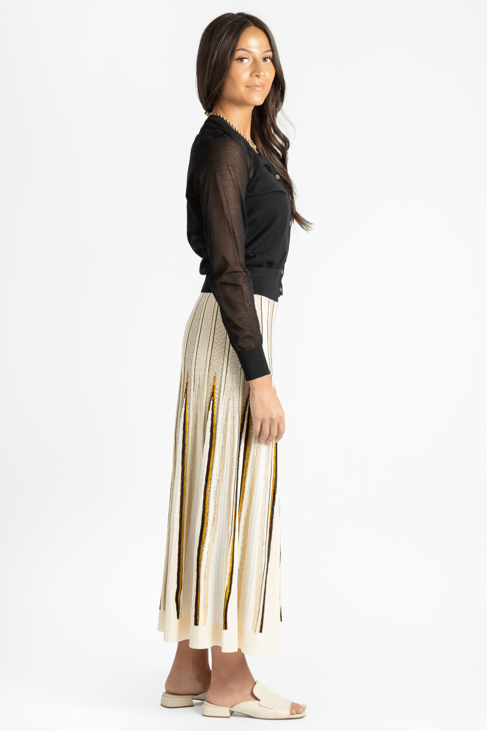 Chevron Intarsia Skirt - Forte Forte