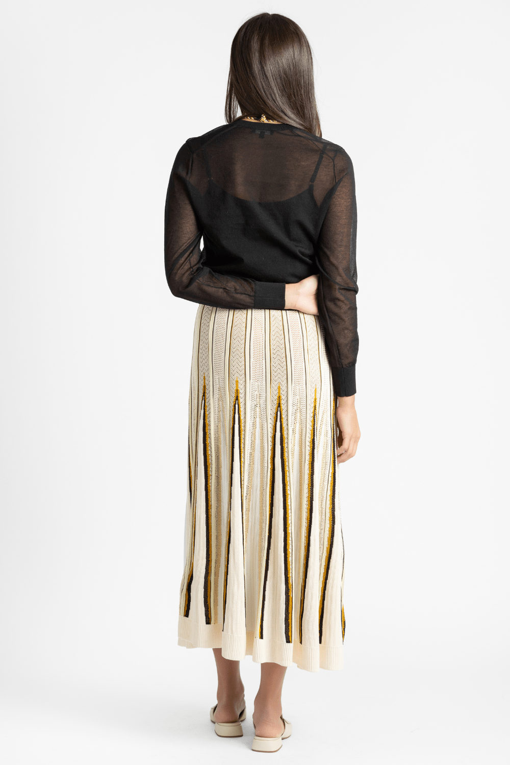 Chevron Intarsia Skirt - Forte Forte