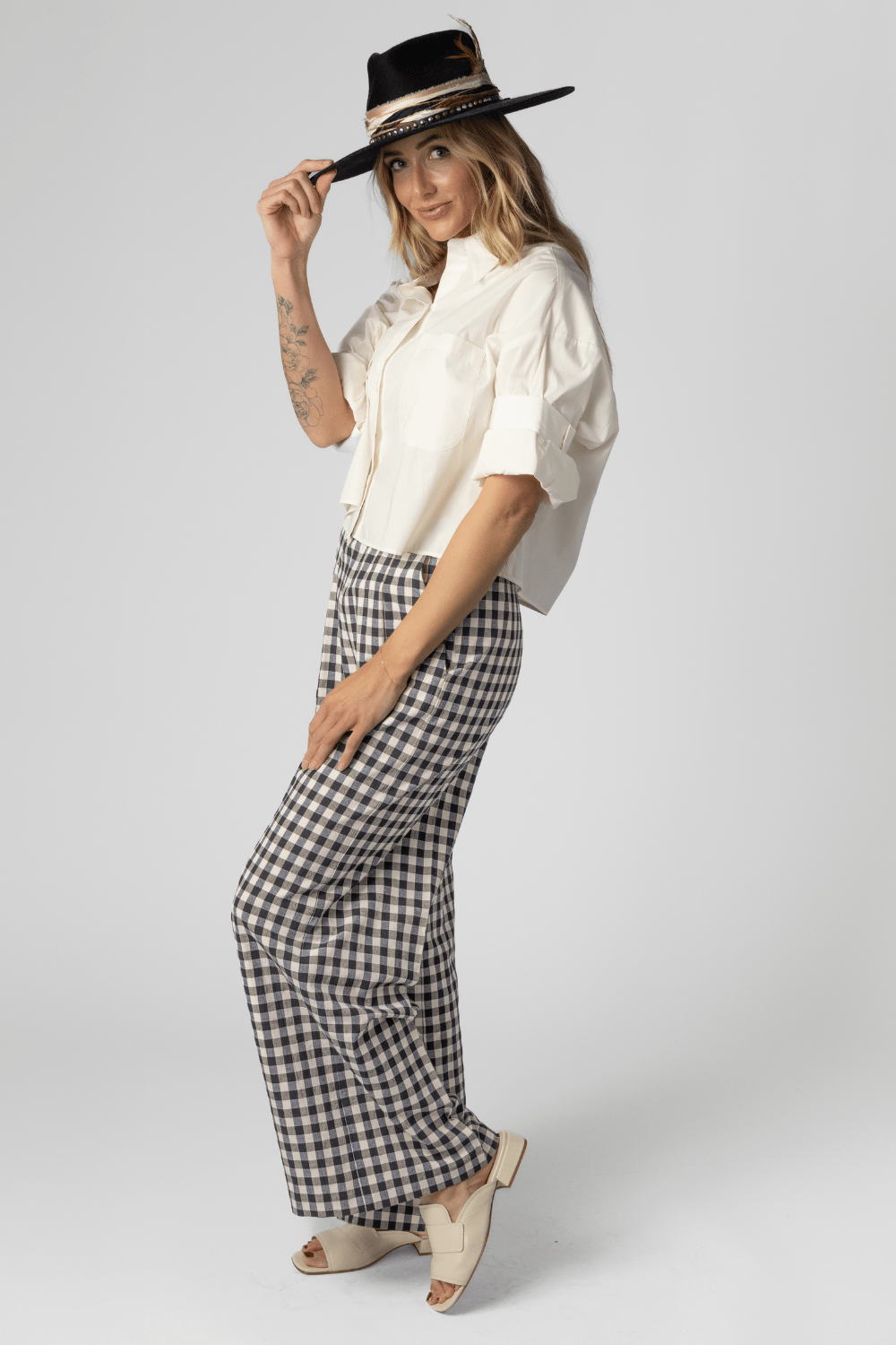 Cotton Gingham Pant - Forte Forte