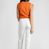 Cotton Knit Trim Top - White + Warren