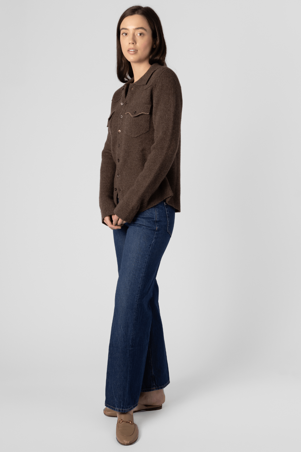 Cowgirl Cashmere Button Up Shirt - Brazeau Tricot