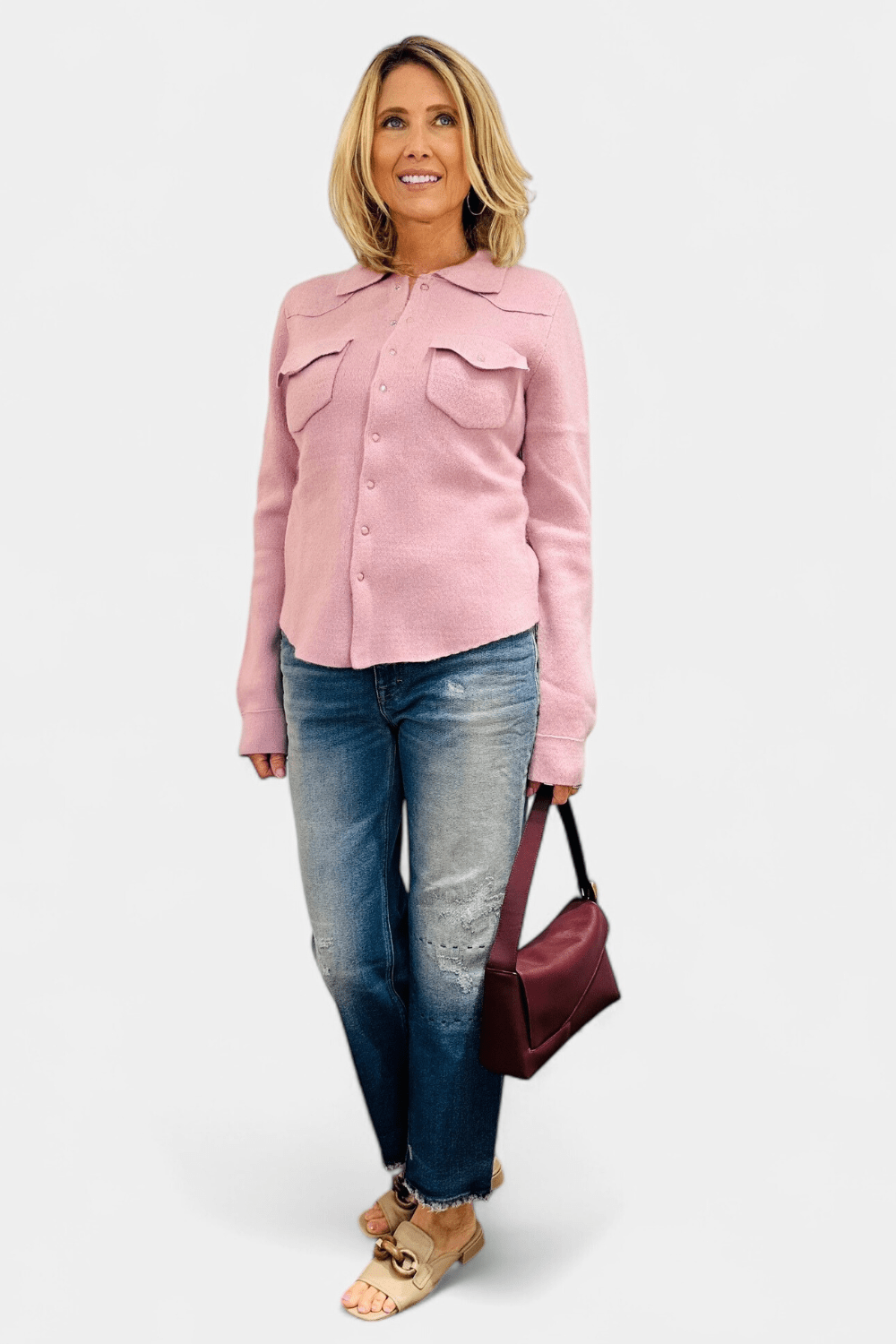 Cowgirl Cashmere Snap Button Up Shirt - Brazeau Tricot