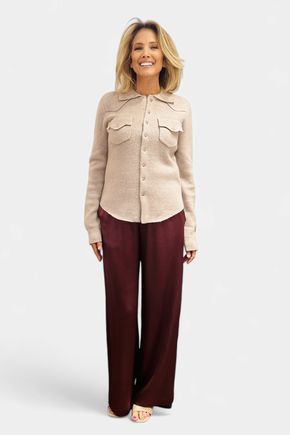 Cowgirl Cashmere Snap Button Up Shirt - Brazeau Tricot