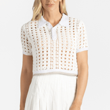 Crochet Cropped Polo - Forte Forte