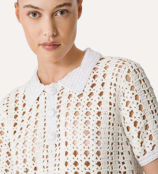 Crochet Cropped Polo - Forte Forte