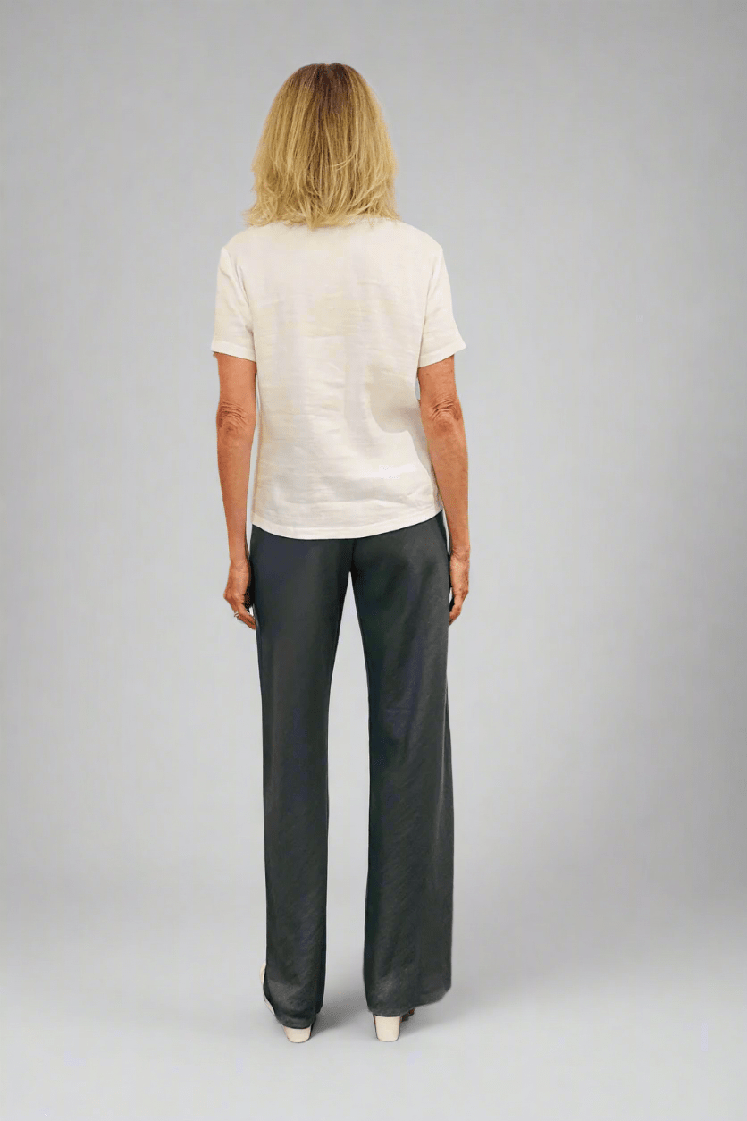 Cropped Stretch Linen Pant - Peter Cohen