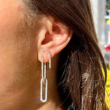 Diamond Paperclip Small Hoop Earrings - Lee Jones Collection