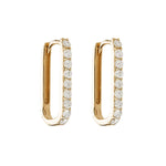 Diamond Paperclip Small Hoop Earrings - Lee Jones Collection