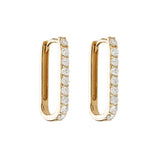 Diamond Paperclip Small Hoop Earrings - Lee Jones Collection