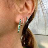 Diamond Paperclip Small Hoop Earrings - Lee Jones Collection