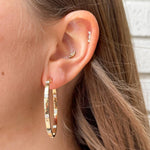 Diamond Ribbon Hoop Earrings LJC - Lee Jones Collection
