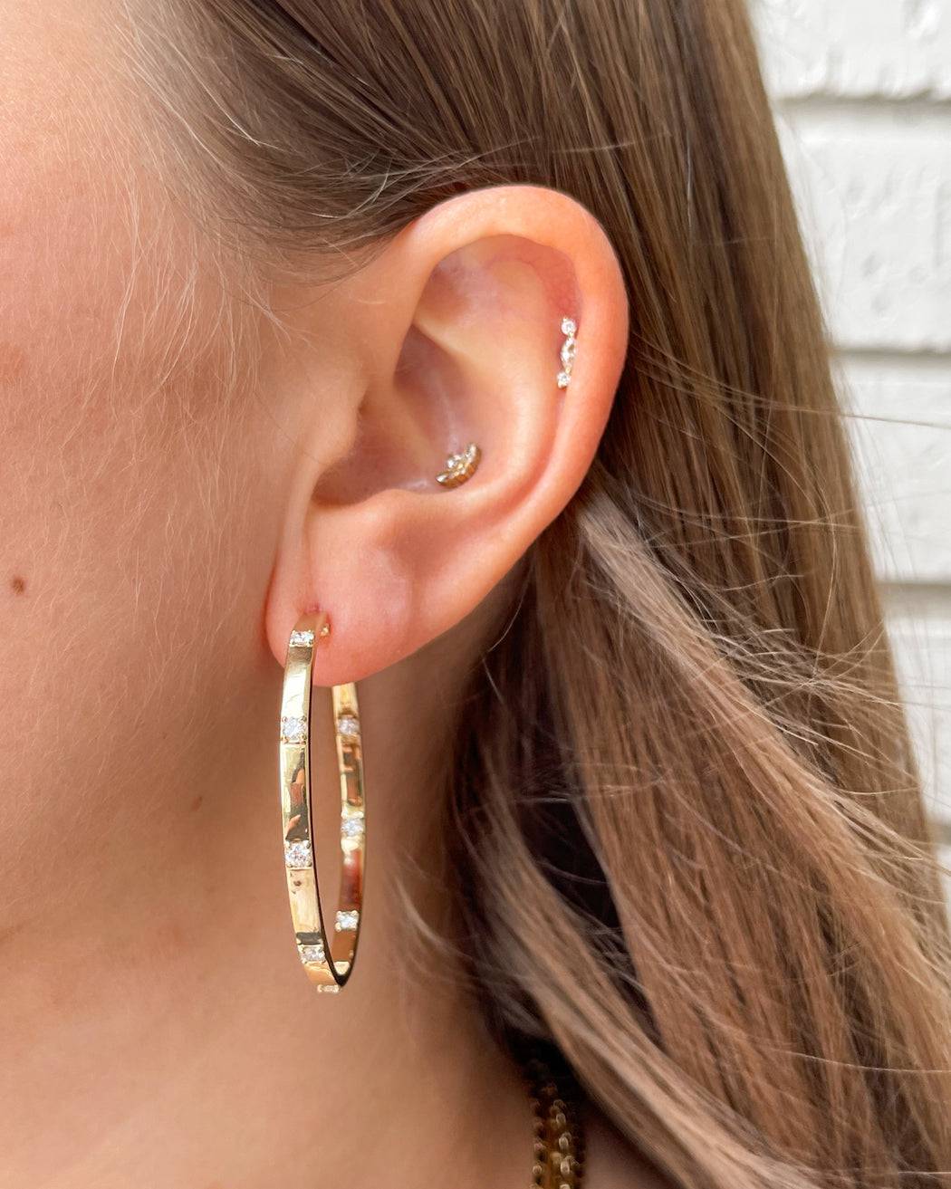 Diamond Ribbon Hoop Earrings LJC - Lee Jones Collection