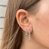 Diamond/Turquoise Small Paperclip Earrings - Lee Jones Collection