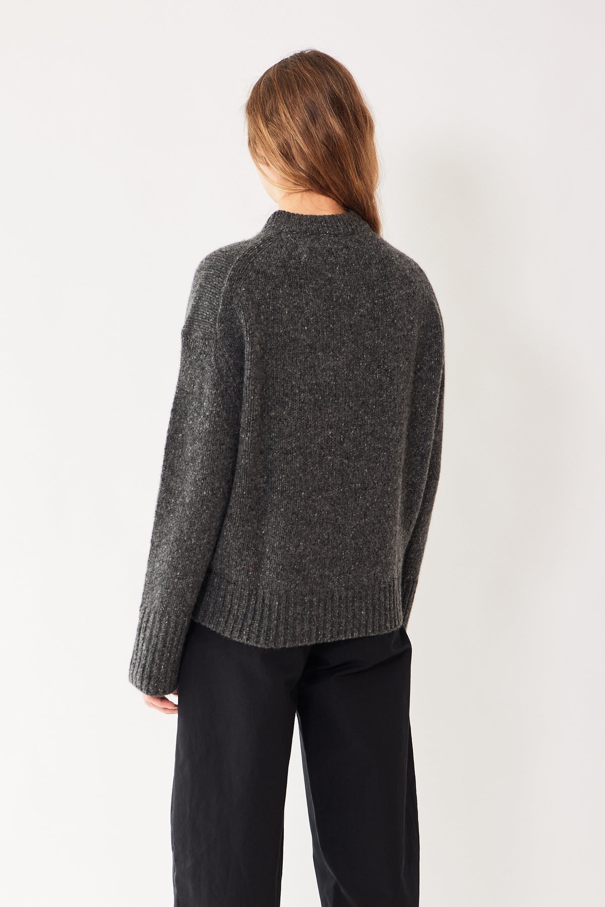 Donegal Cashmere Easy Crewneck Sweater - White + Warren