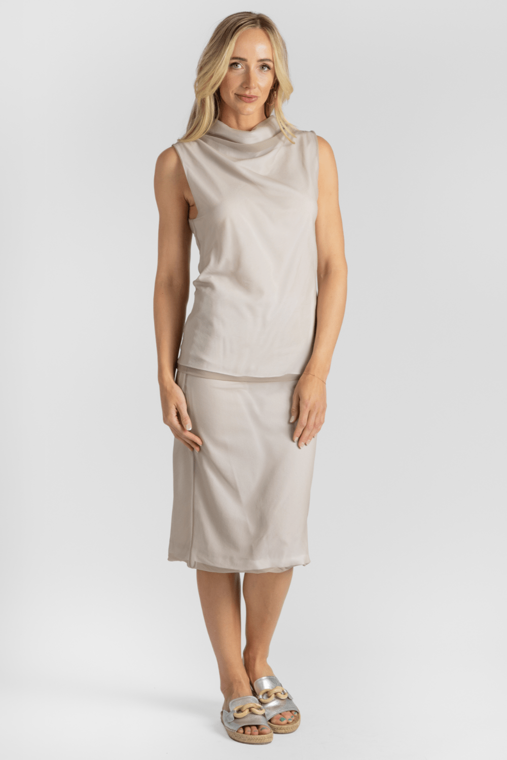 Double Layer Transparent Midi Skirt - Gauchere