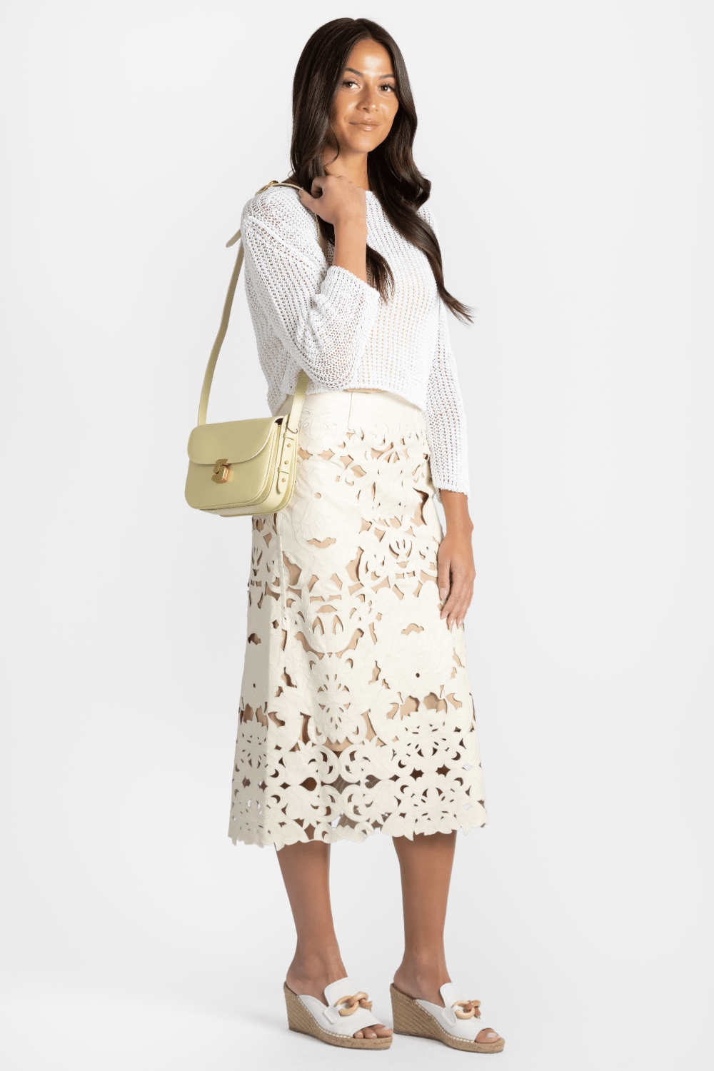 Embroidery Vegan Leather Skirt - Forte Forte