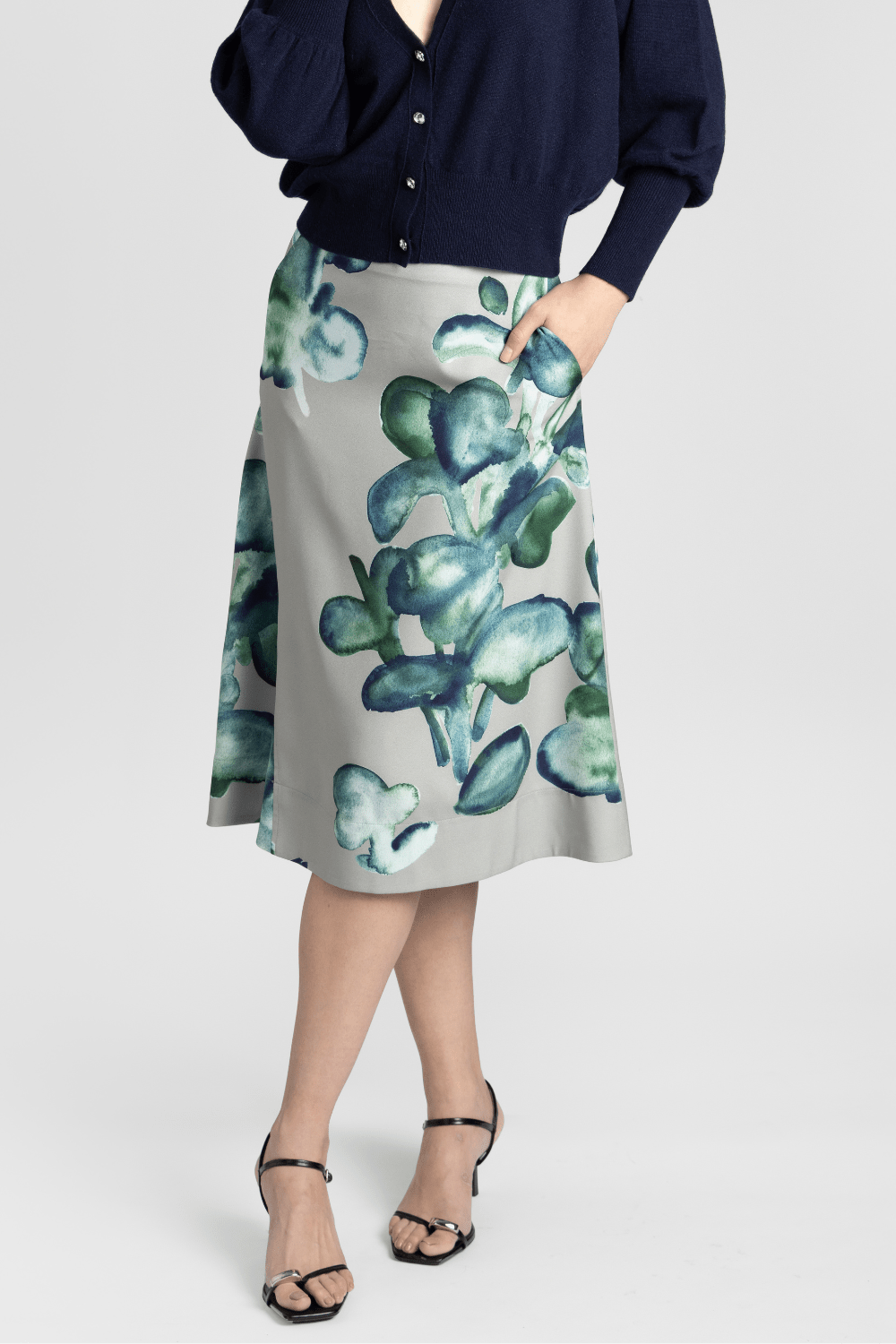 Floral Midi Skirt - Odeeh