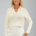 Knit V Neck Crop Top - Sablyn