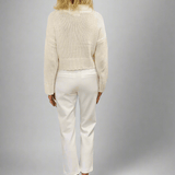 Knit V Neck Crop Top - Sablyn
