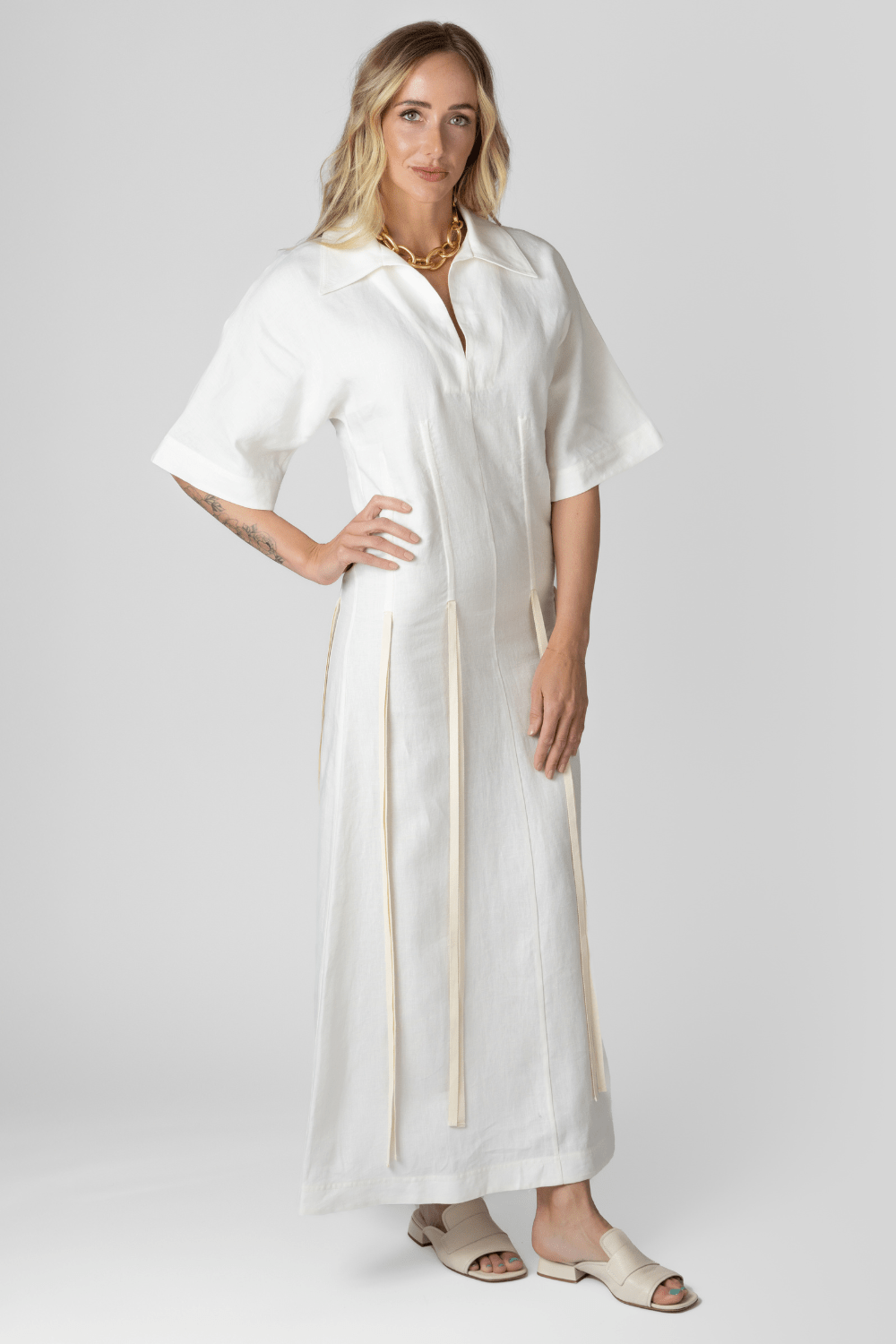 Linen Maxi Dress - The Posh Peacock