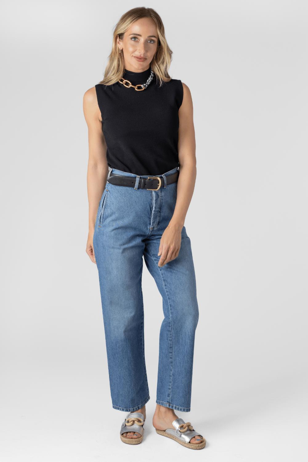Mock Neck Sleeveless Top - Plan C