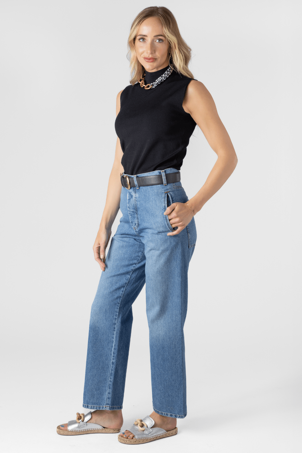 Mock Neck Sleeveless Top - Plan C