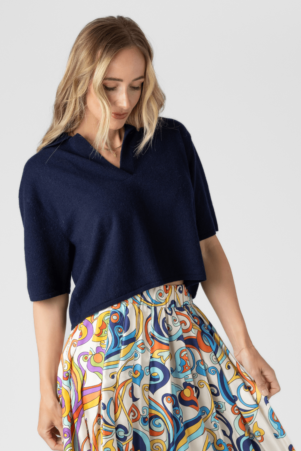 Neela Cashmere Polo Top - Lisa Yang