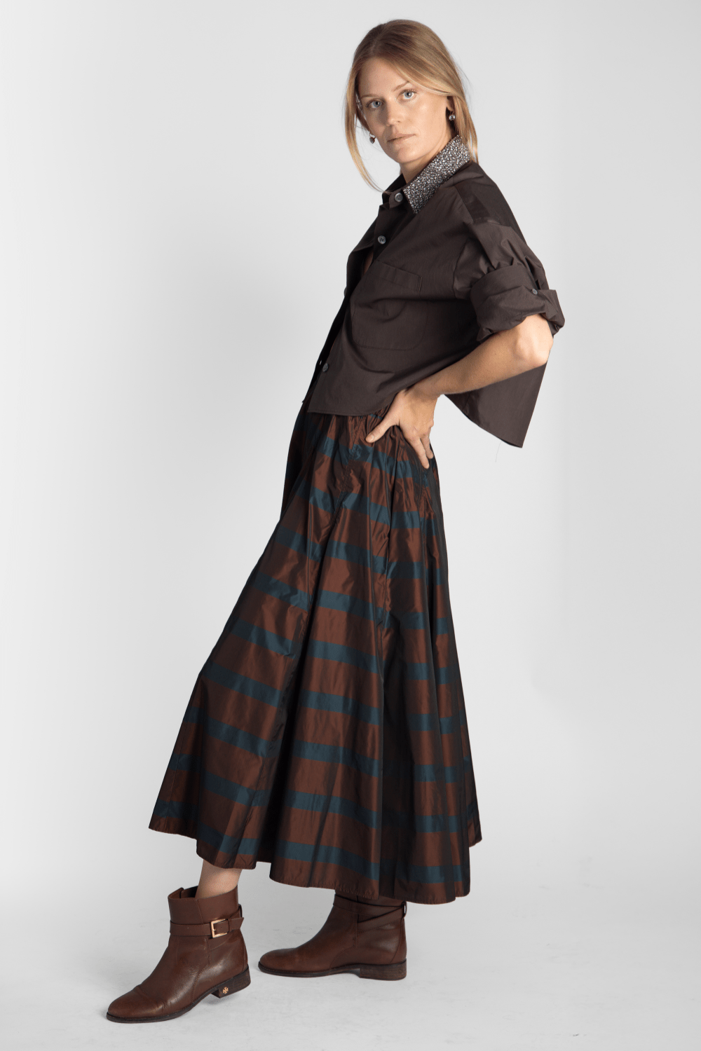 Next Ex with Crystal Collar Shirt - TWP