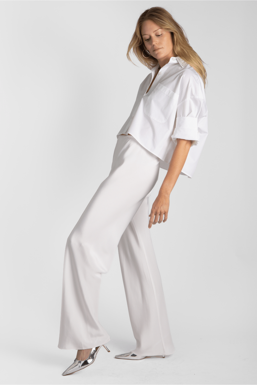 Next Ex with Crystal Collar Shirt - TWP