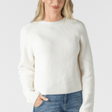 Organic Cotton Raglan Crew Sweater - White + Warren