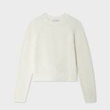 Organic Cotton Raglan Crew Sweater - White + Warren