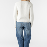 Organic Cotton Raglan Crew Sweater - White + Warren