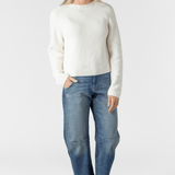 Organic Cotton Raglan Crew Sweater - White + Warren