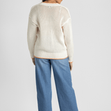 Organic Cotton Trim Cardigan - White + Warren