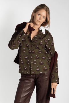 Overprint Stripe Blouse - Odeeh
