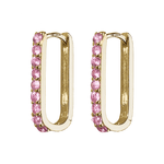 Pink Sapphire Small Paperclip Hoop Earrings - Lee Jones Collection