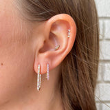 Pink Sapphire Small Paperclip Hoop Earrings - Lee Jones Collection